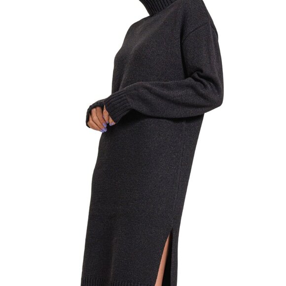 ✨NWT Zenana Turtle‎ Neck Long Sleeve Midi Sweater Dress - Picture 3 of 3